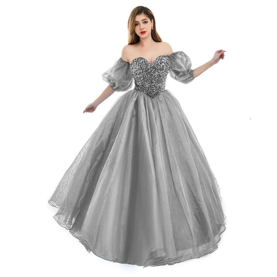 Backless Royal Blue Sexy A E Prom Dresses 2024 New Sequins Beads Sweetheart Corset Back Evening Quinceanera Gowns With Poet Sleeves Bm3503 vening