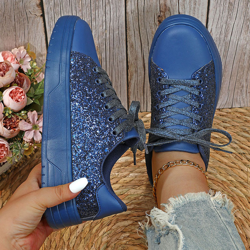 Spring and autumn trend casual thick sole board new bright face fashion women's low top lace-up flat Fashion shoes for couples