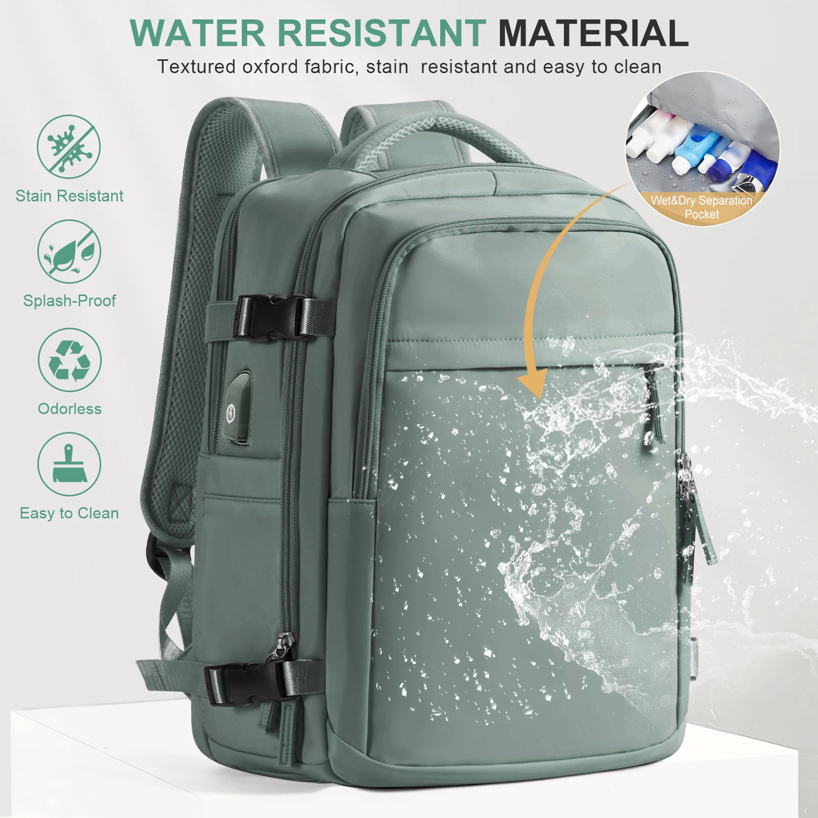 Female travel backpack carry on backpack approved waterproof laptop flight backpack weekend leisure backpack 241023