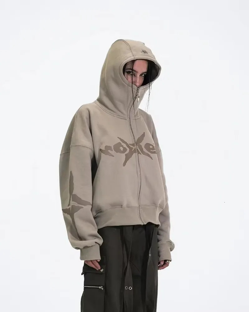 American Gothic Punk Harajuku Retro Super Large Hoodie Womens Y2k Fashion Letter Embroidered Jacket Casual Loose Sweatshirt Mens 241023