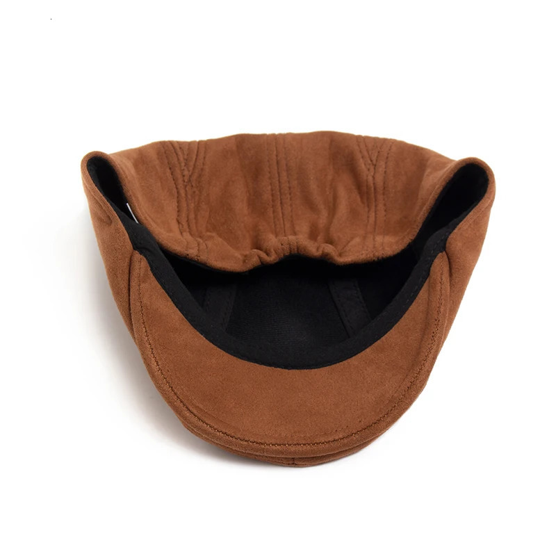 Suede Autumn Winter Beret Fashion Vintage Men Women sboy Hat Casual Flat Visor Cap Berets For 5458cm Head Circum Ference 241010