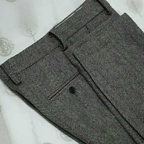 Mens Grey Bone Mens Trouser Retro Autumn Wool Coarse Floral Pants Mens Clothing Size Up Mens TrouserXJ250412