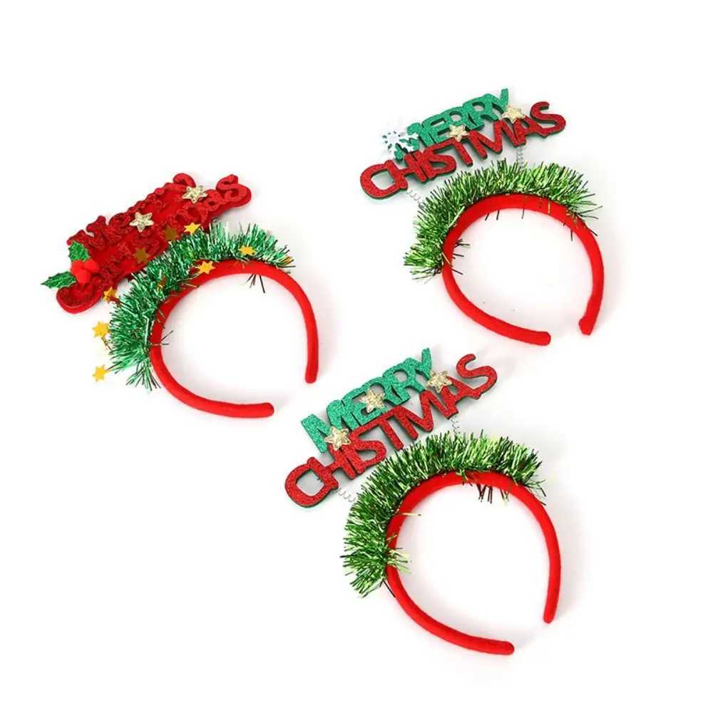 3pcs Cute Christmas Letters Headbands Non-slip Funny Christmas Hair Hoop Exquisite Wear-resistant Merry Christmas DecorationsX241022