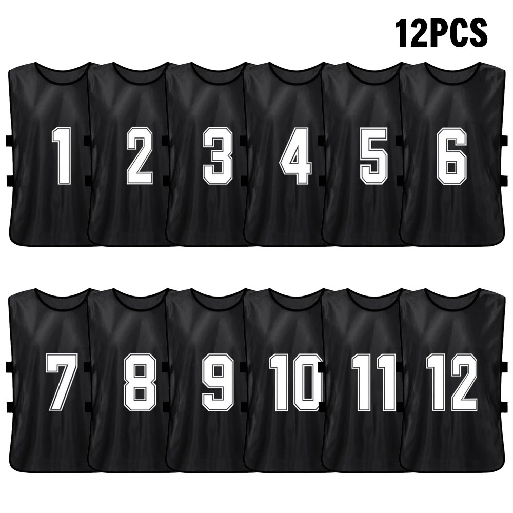 6/12 pieces of adult football pins for quick drying football team jerseys sports football team training numbers bibs practice sports vests 241022