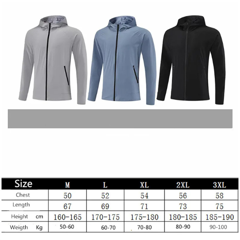 Autumn and Winter Men New Sport Zipper Hooded Jacket Outdoor Jogger Outfit Hiking Cardigan Material Outwear Thin Fiess Training Clothes M xl Long slee