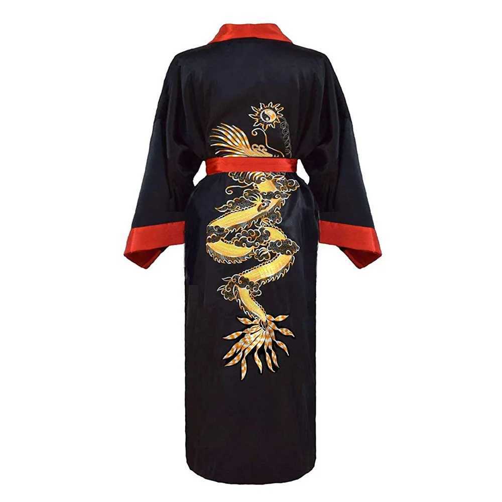 Rayon Kimono Bathrobe Dress Double sided Spwear Home Clothing Embroidered Dragon Night Light Mens Novel Intimate Underwear W241023