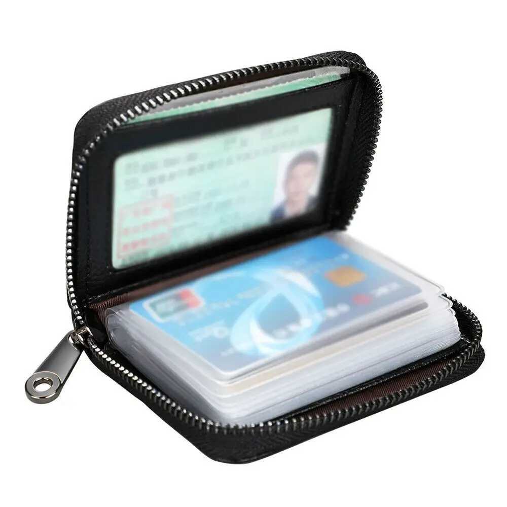 New Mini Leather 20 Card Wallet Mini Leather Wallet Business Box Wallet Bracket RFID Blocked Carteira Masculina Porte Carte Z250411