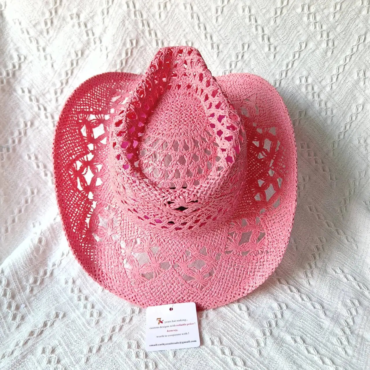 Mens denim summer hat Western style hollow handmade straw hat jazz sun hat womens denim hat pink solid straw hat Hombre 241009
