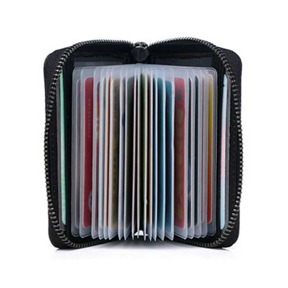 New Mini Leather 20 Card Wallet Mini Leather Wallet Business Box Wallet Bracket RFID Blocked Carteira Masculina Porte Carte Z250411