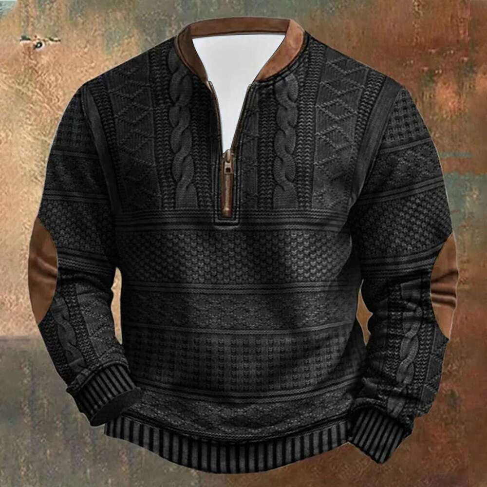 Oversize Trendy Sweatshirts For Man Outdoor Casual Long Sleeve Hoodless Pullover With Standing Collar Youth Men s Winter Sweater