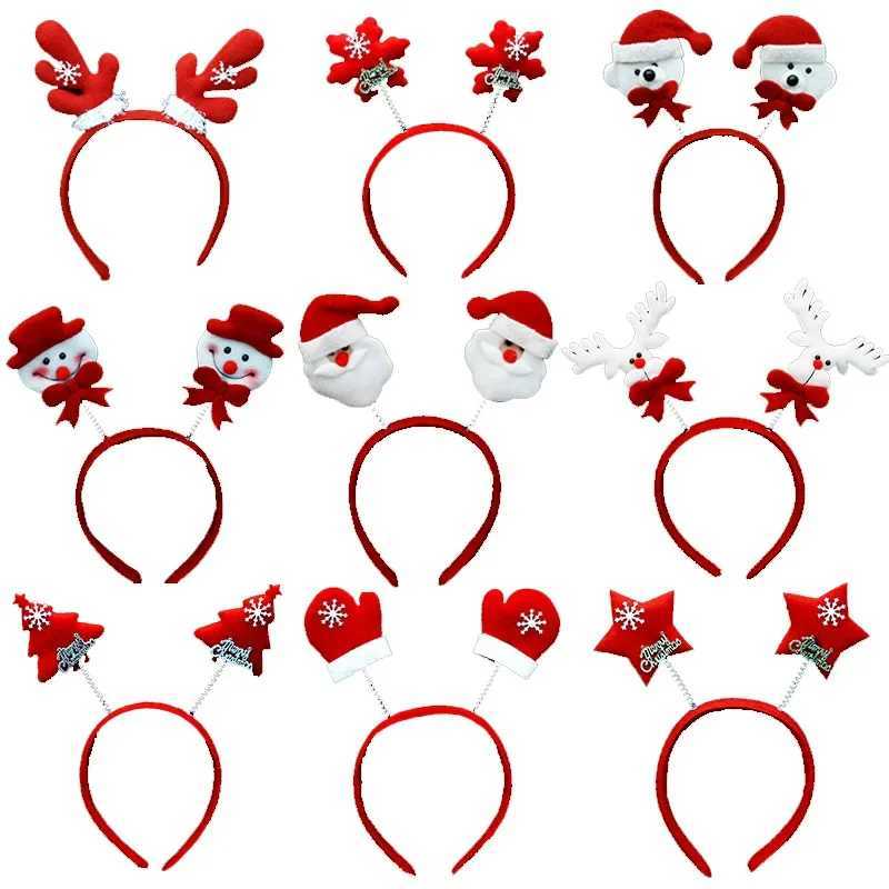 10pcs LED Light up Headband Adults Kids Headdress Santa Claus Snowman Antler Hairband Decoration Cosplay ChristmasX241022