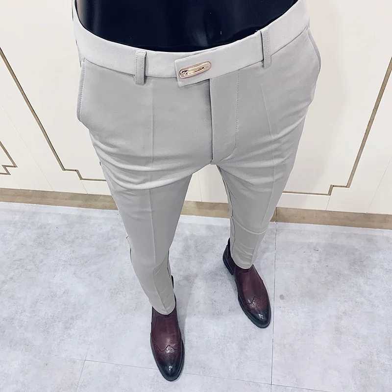 Men Suit Pants 2024 Spring Dress Pantalone Hombre Stretch Slim Formal Trousers Cala Masculina Solid Casual Pants Men ClothingX241023