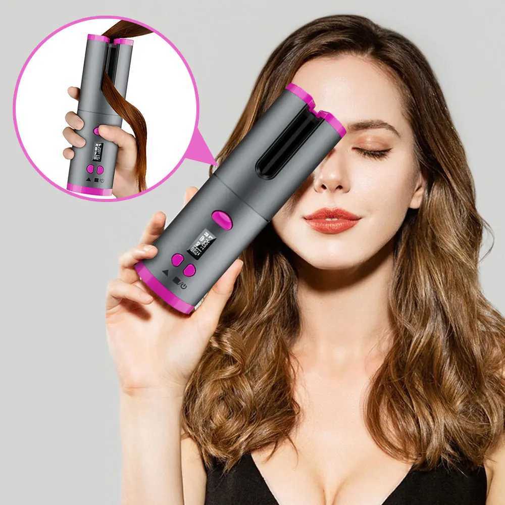 Curler Set Cordless Automatic Rotating Curler Iron LED Display Temperature Adjustable Styling Tool Wave Styling M250425