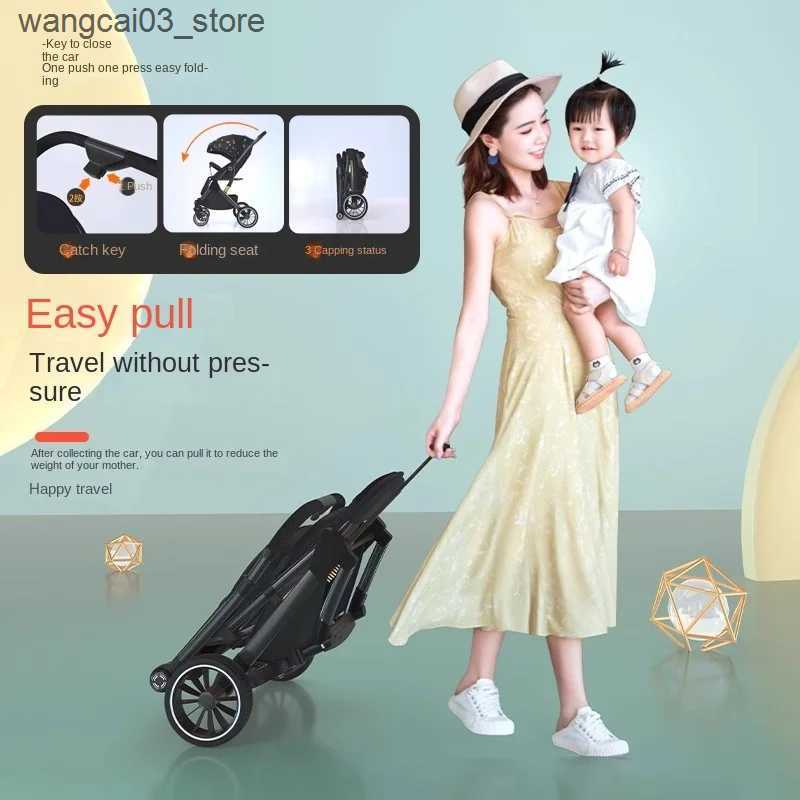 Strollers# Two-way Lightweight baby stroller can sit or lie down Baby Travel walking Car Folding 0-4 Years Old Newborn Child Stroller L240910
