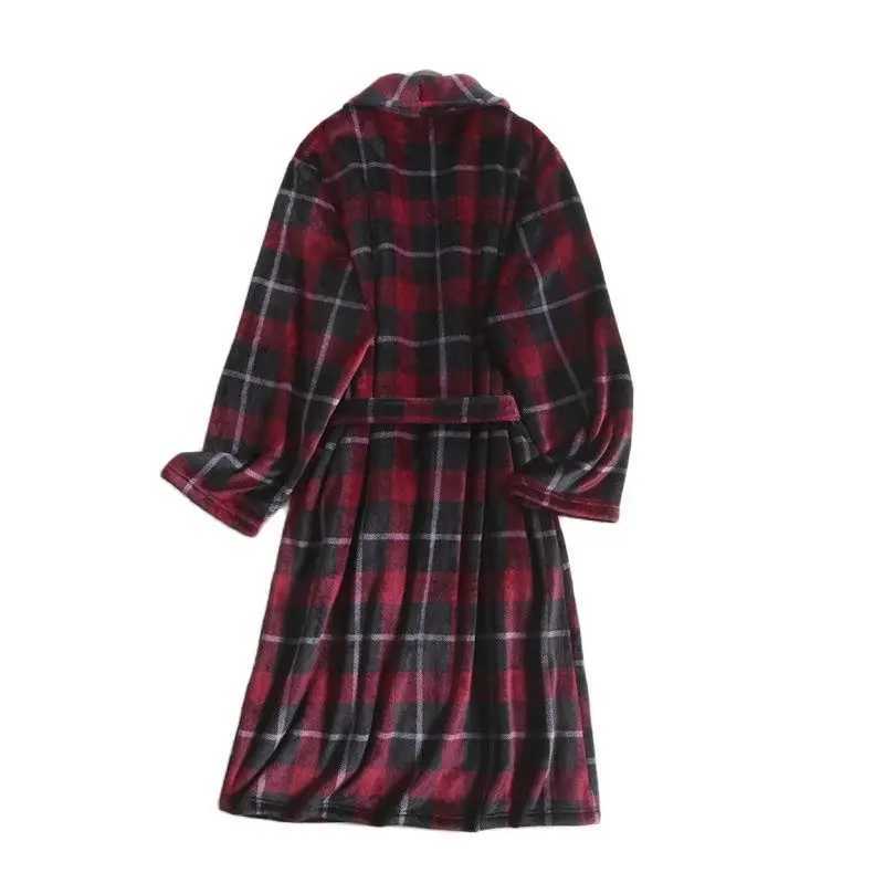 Mens Robe Lace Flat Bottom Warm Coral Plush Sp Pajama Mens Pajama W241023