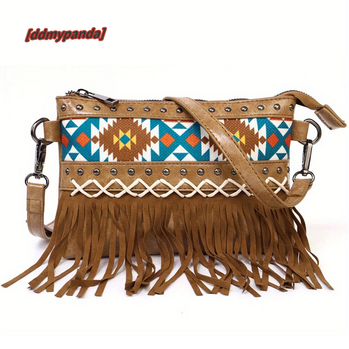 Printed canvas tassel personalized western crossbody bag Bohemian TK #46 ddmypanda