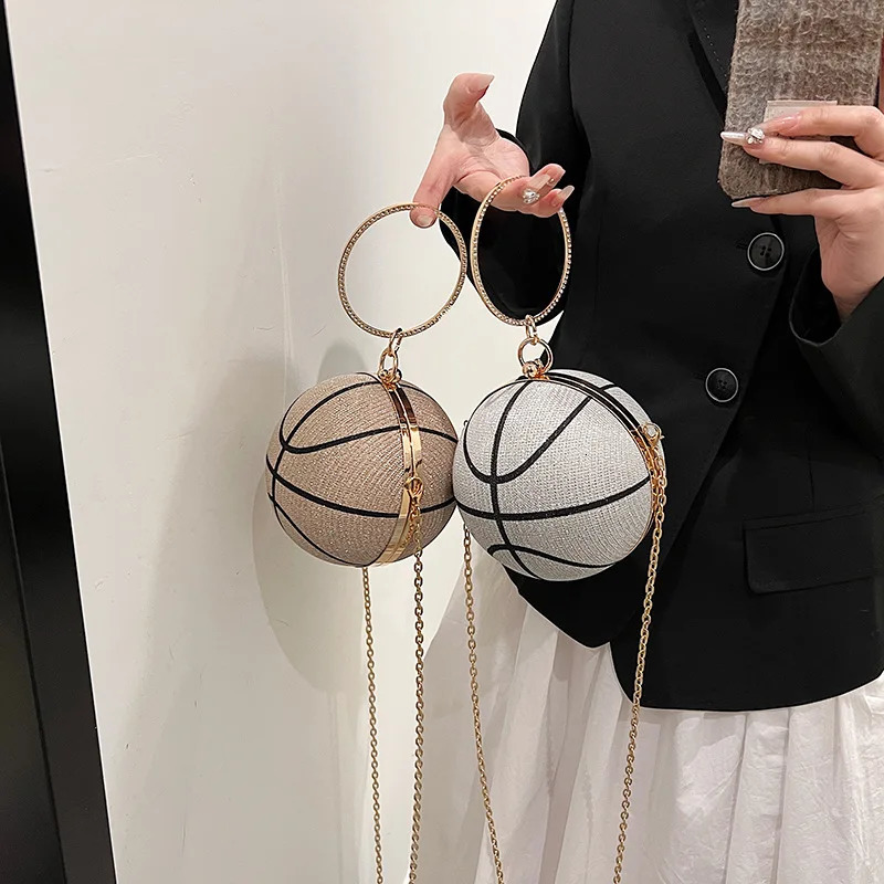 diamond basketball clutch bag suitable for womens football shapes wedding party wallets and handbags gold and silver evening bags 241023