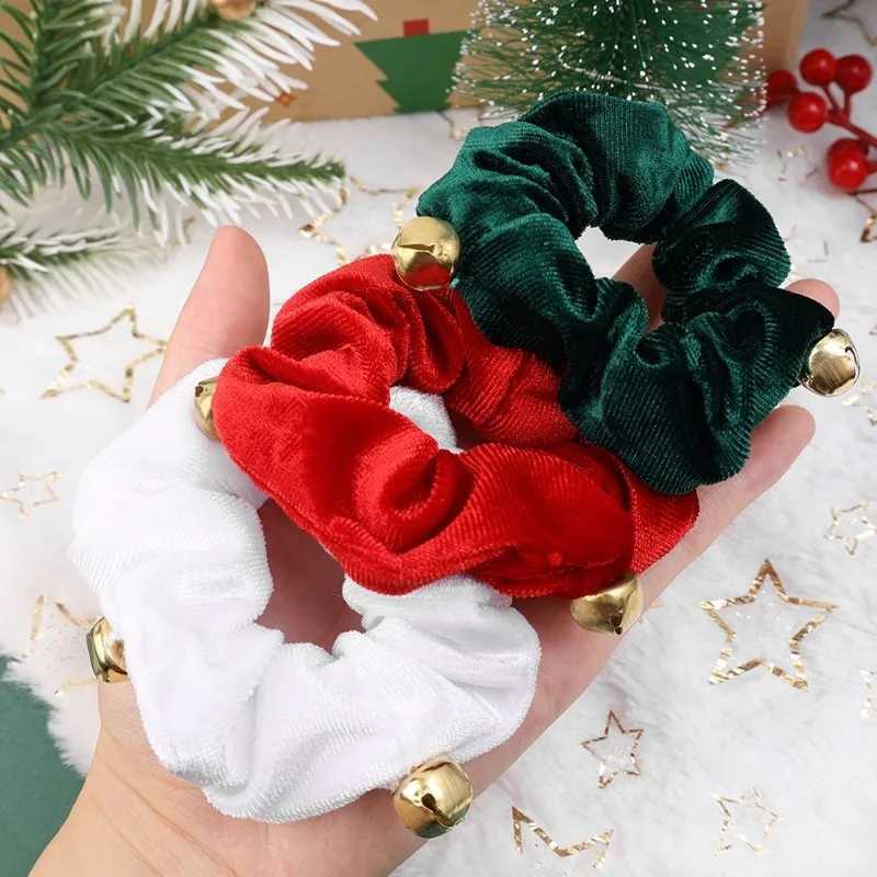 Women Scrunchies Christmas Red Hair Band Accessories Large Hair Tie Solid Color Elastic Women Ponytail Holder Christmas OrnamentX241021
