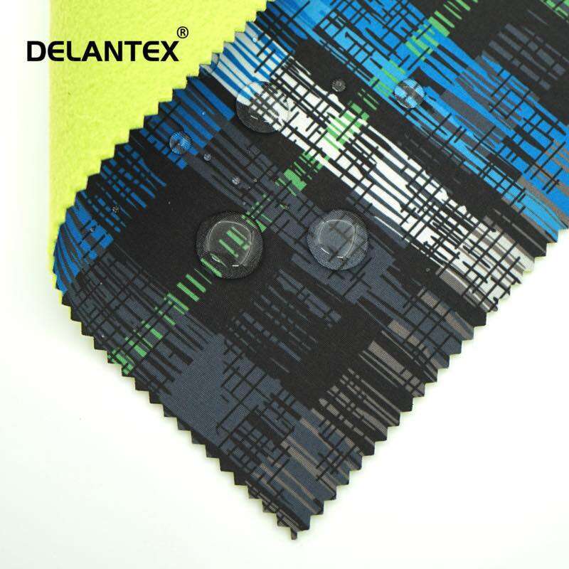 Delantex Water Proof Digital Printed 4 way spandex stretch jacket fabric bonded with micro polar fleece