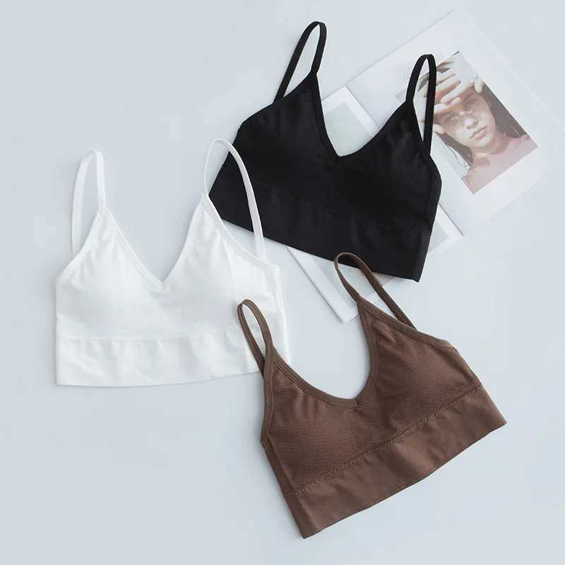 Girls Bra Fitness Top Seamless Stripe Yoga Bra Running Sports Gym Crop Top dent Fe Push Up Bra Top for Small Size CupX2410