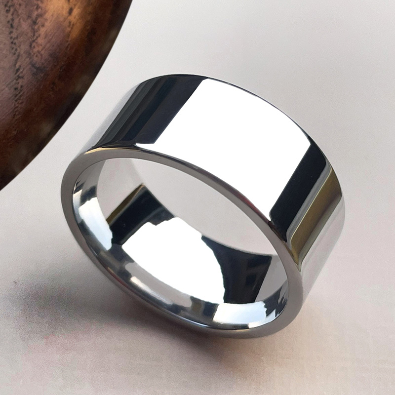Titanium steel personality Korean version simple smooth men's ring index finger light luxury hipster single index finger male tail ring engraved