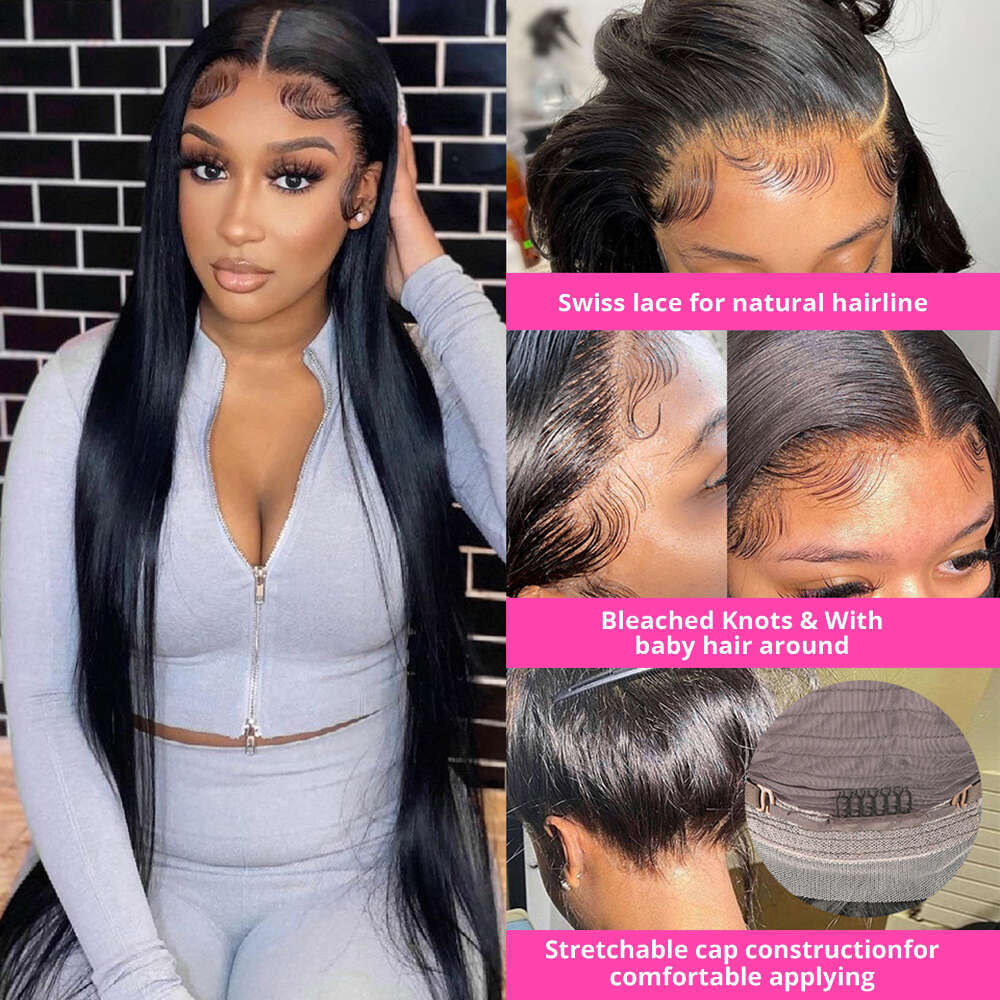 13x4 13x6 Straight Lace Front Wig HD Transparent Brazilian Human Hair Wigs For Women 360 Lace Frontal Wig 4x4 Lace Closure Wig
