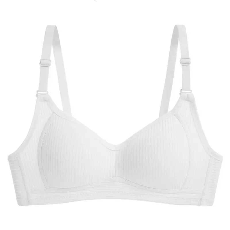 2025 New Designer Women s Stitching Cotton Underwear fashion Summer Thin AB Cup Bra Wireless Comfort V Push Up Gerie