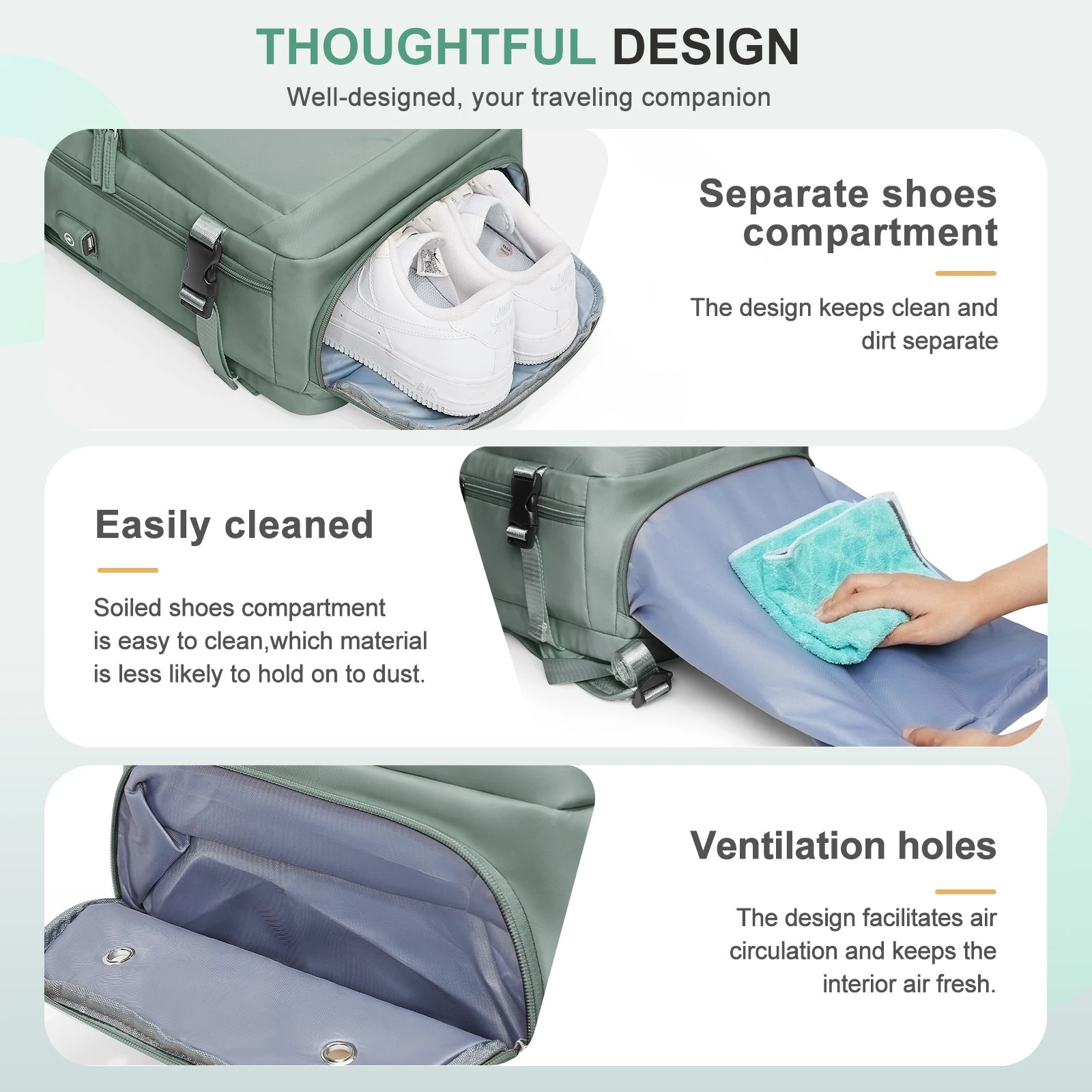 Female travel backpack carry on backpack approved waterproof laptop flight backpack weekend leisure backpack 241023