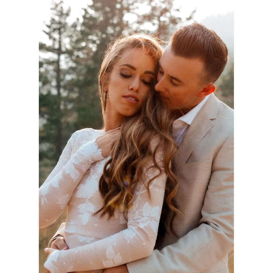 Lace Bohemian Romantic Tulle Wedding Dresses Sexy Backless A E Scoop Neck Appliques Quarter Sleeve Bridal Gowns Plus Size Bc18357 ppliques