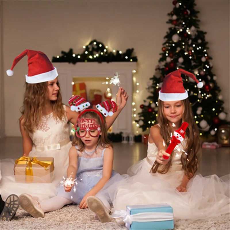 20PCS Christmas Ornaments Set Glasses Headbands Christmas Hats Bracelet Adult Children New Year Gift Holiday Decorations HoldersX241022