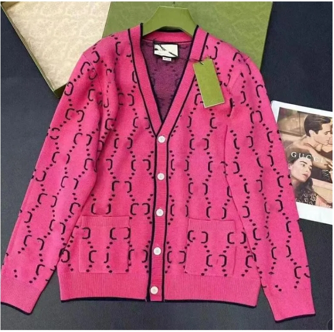 New Brand Women&#039;s Luxury Long Sleeves Round Neck Sweaters Knitted Designer Spring Autumn Full of Letter G Cardigans Jumper Sweater Jacket for Woman