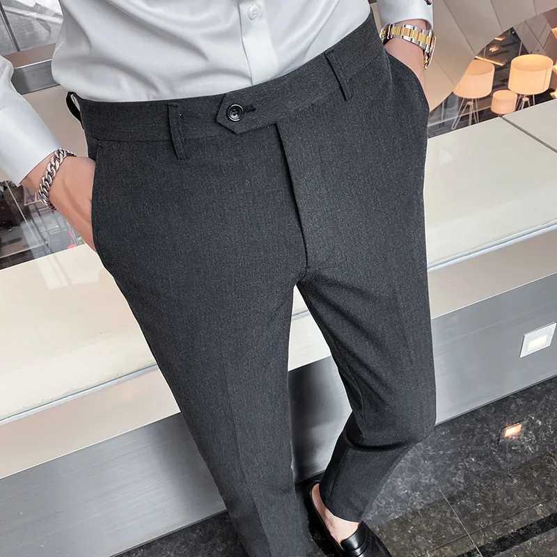 40 42 Summer Ankle Length Business Dress Pants Men Casual Office Social Suit Pant Wedding Party Streetwear Trousers Men ClothingX241023