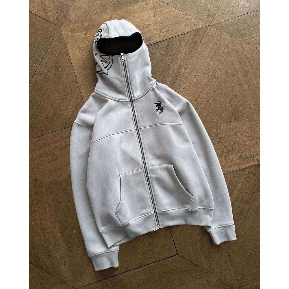 High end Zip Embroidery up Warm Hoodies Women Winter Vintage Streetwear Casual Y k Pattern Sweatshirts Anime Hoodie Tops Kpop Clothes