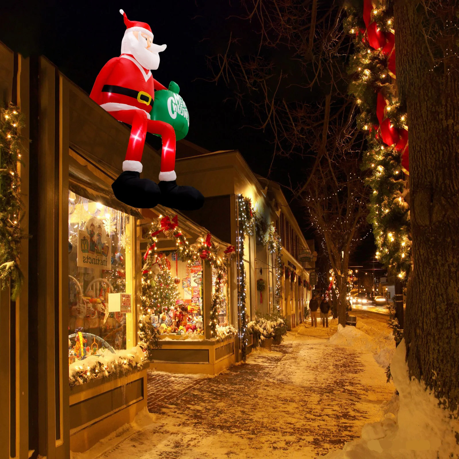 8-foot climbing Santa Claus inflatable Christmas yard decoration with LED ed for outdoor decoration 241024