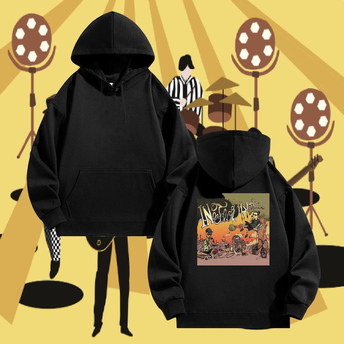 Classic Men's Hooded Sweatshirt Plus Size Cartoon Warm Men Hoodie Pullover Hoodie Street Casual Cotton 350g Hooded Collar Long Sleeve