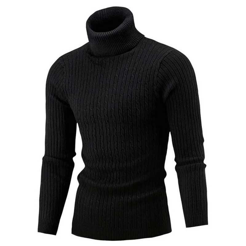 Winter Men Pullover Top Turtleneck Long Sleeve Thick Warm Sweater Slim Pullover Casual Knitwear Elasticity Knitwear Men Clothing LX241024