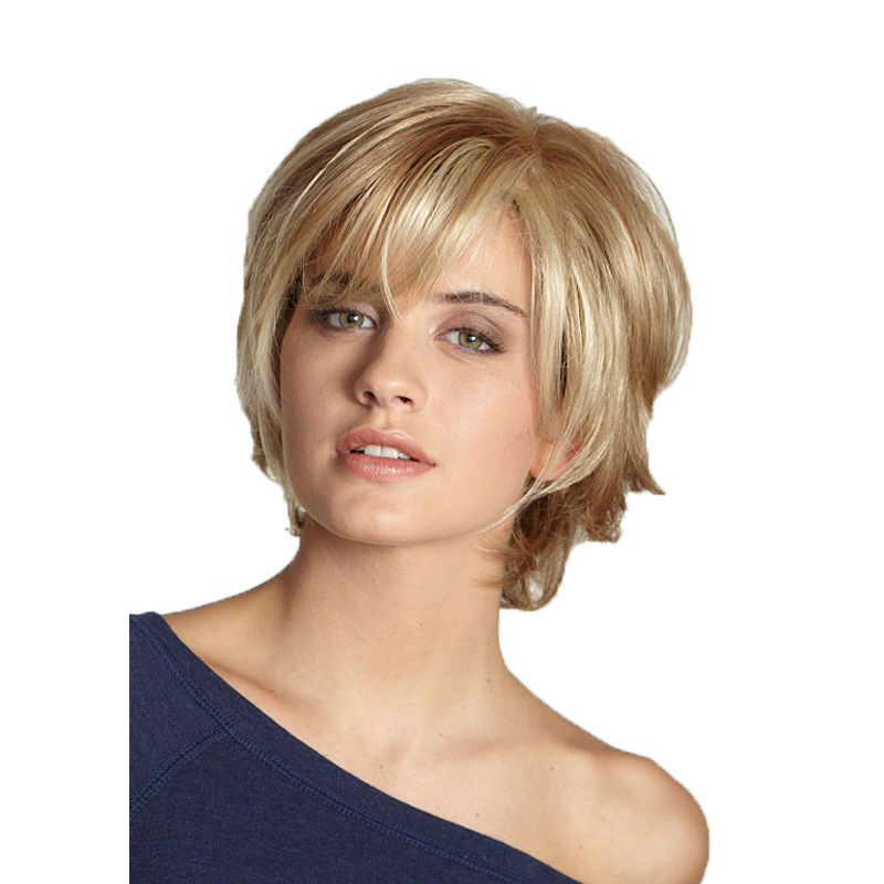 New arrival wig female fashion short straight light blonde short curly hair full head wig