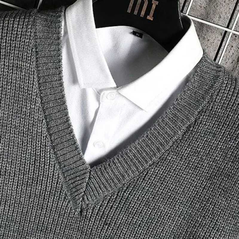 Man Clothes Waistcoat V Neck Vest Knitted Sweaters for Men Business Black Sleeveless Japanese Harajuku Fashion S Cheap Street A LX241024