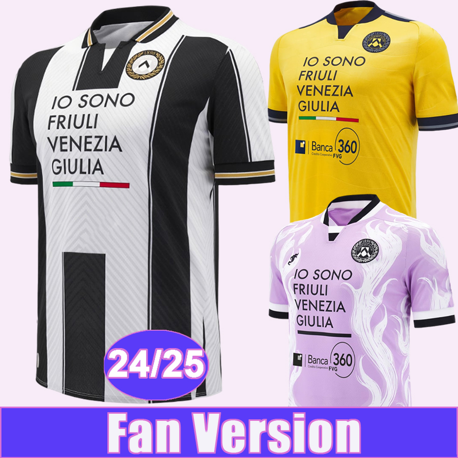 24 25 Udinese Calcio Mens Soccer Jerseys DAVIS LUCCA BRENNER KABASELE GIANNETTI ZEMURA KRISTENSEN Home Away 3rd Football Shirt Short Sleeve Uniform