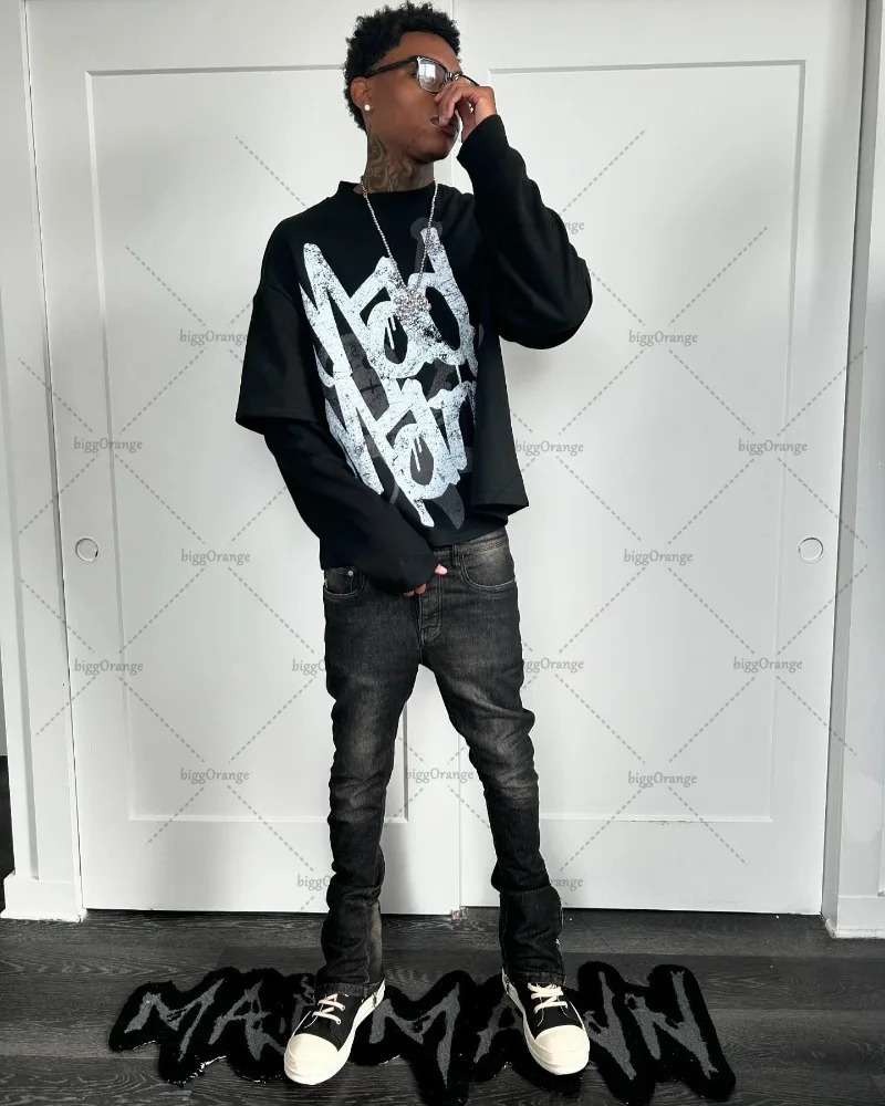 Y2K Harajuku letter printed casual loose T-shirt for men American street hip-hop retro fashion version oversized top-level womens clothing 241024