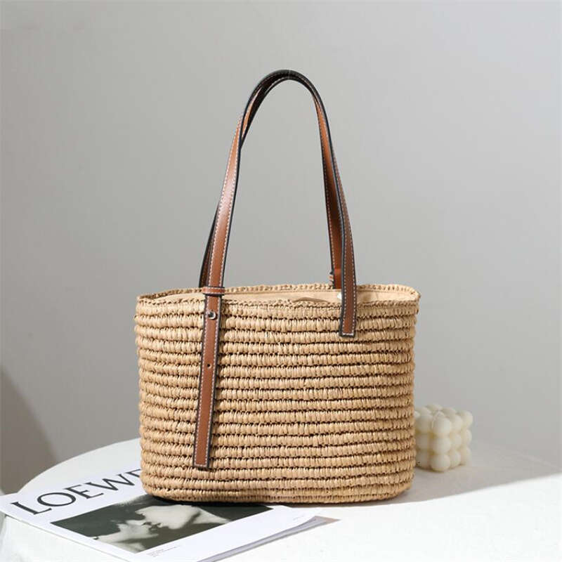 Designer Bag 2024 New Hand-made Straw Handbag Fashion One-shoulder Bag for Women Square Rattan Bag All-match Shopping Bag IL00609 tote bag purse luxur