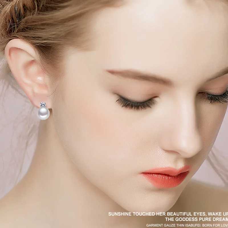 Hot Sale Pearl Stud Earrings AAAA Natural Freshwater Pearl 925 Sterling Silver Earrings For Women Fashion Korea Jewelry GiftsX241023
