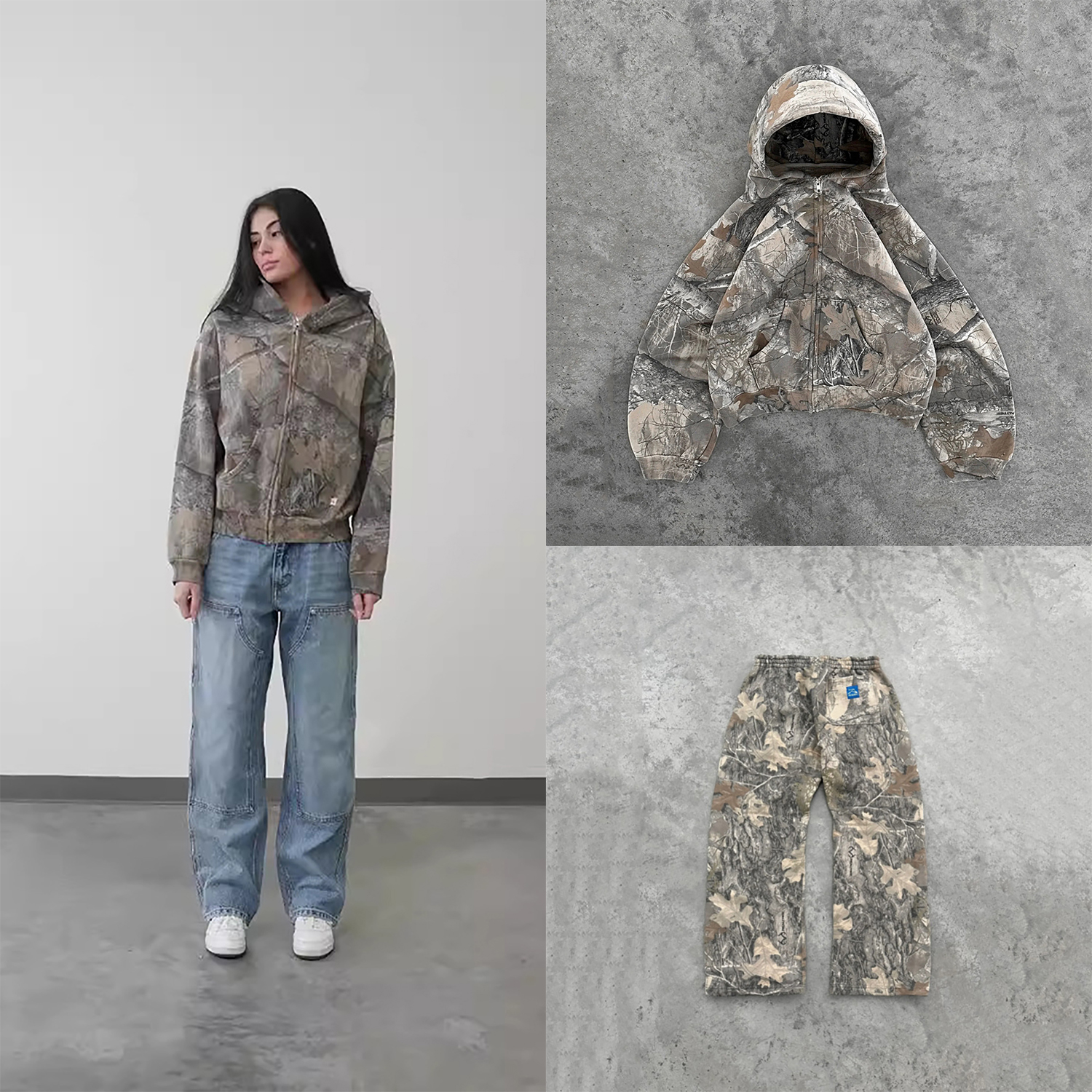 Hoodies Women Camouflage Zipper Hoodie For Men Vintage Harajuku Style Loose Gothic Casual Sweatshirt