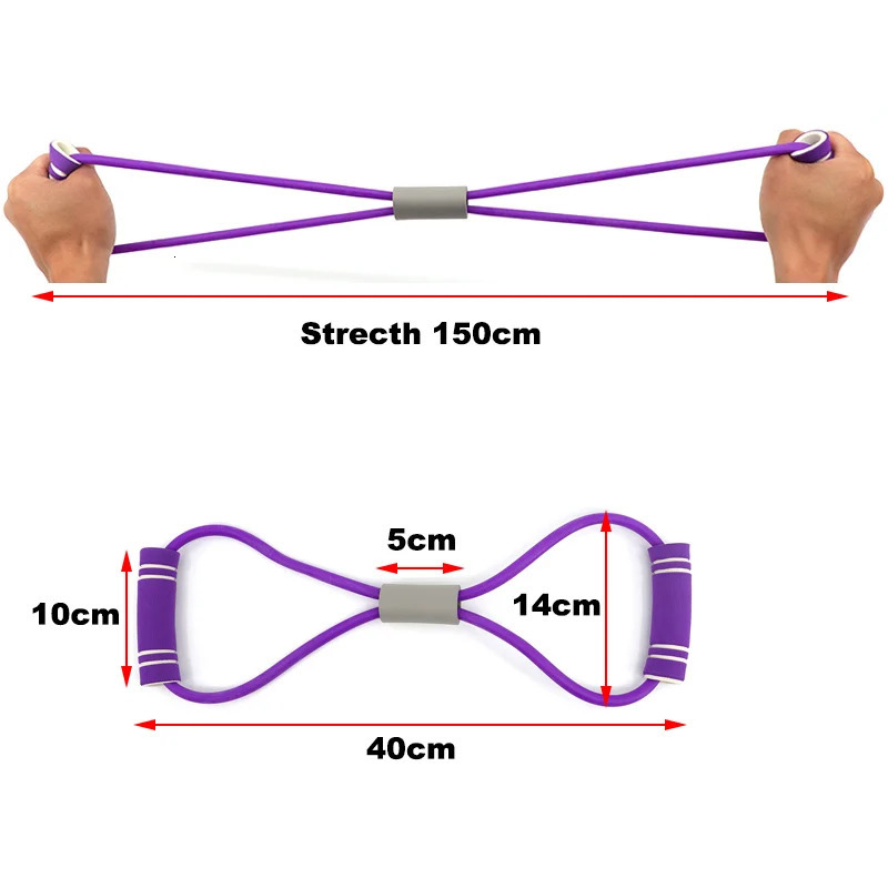 2030LB Home Gym Fitness Resistance Yoga Rope Chest Expander Muscle Trainning Elastic Bands for Sports Shape 8 Word 241024
