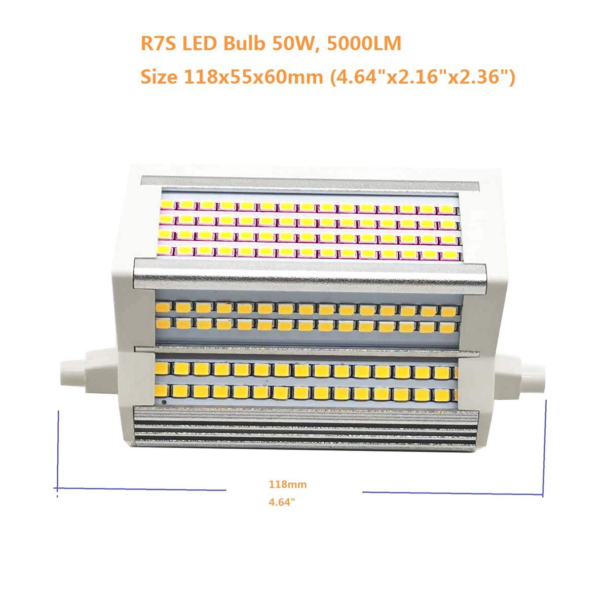 R7S LED Bulb 50W Warm Light Dimmable 3000k Double Ended J118 5000LM Equivalent 500W Halogen Floor Standing Lamp