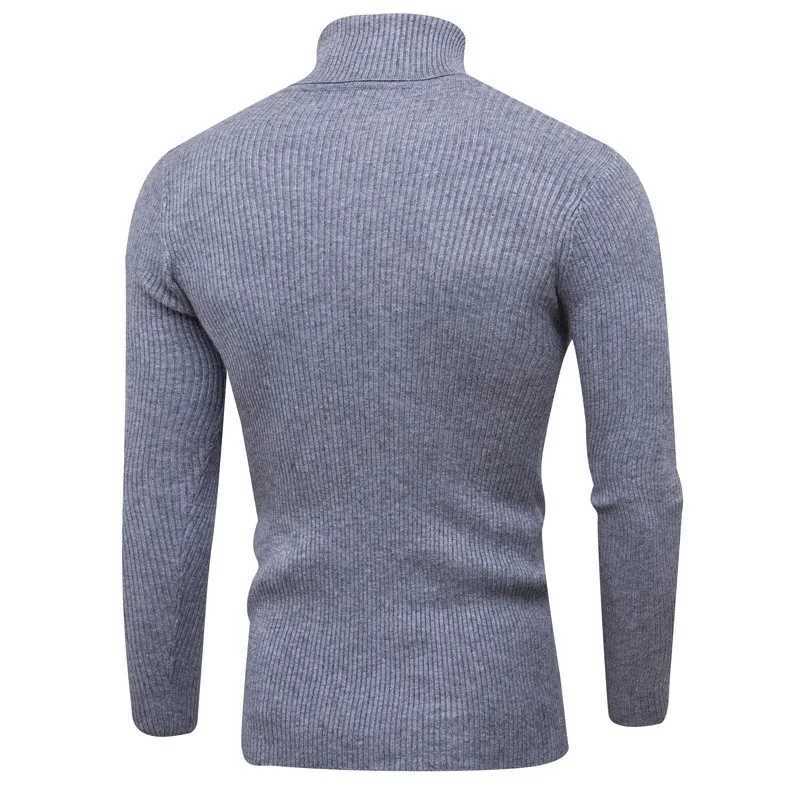 New Autumn Winter Turtleneck Sweater Men Solid Color Casual Wool Knitted Pullovers Sweater Mens Slim Fit Pullover Mens Clothing LX241024