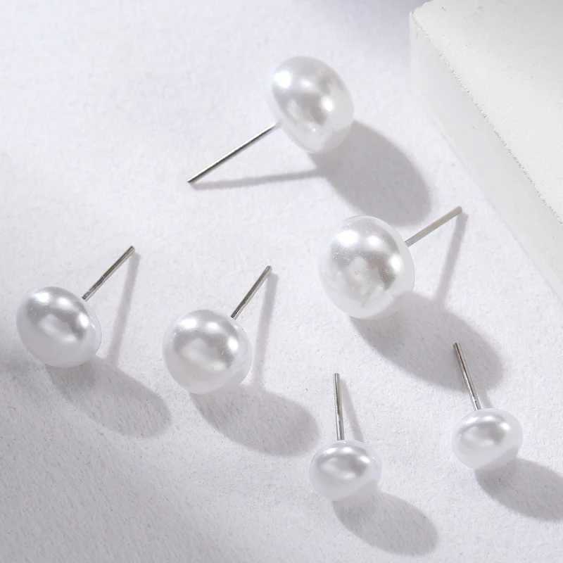 YEYULIN 12 pairs/set of white imitation pearl earrings suitable for female earrings jewelry balls 8mm 10mm 12mm W241023