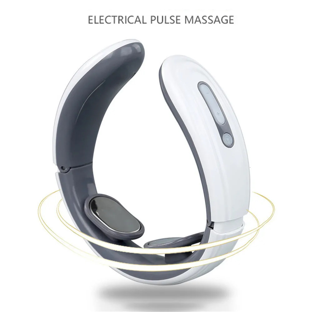 6 Mode Electric Neck Massager EMS Pulse Infrared Heat Muscle Relaxation Tool Relax Cervical Relief Pain 241024