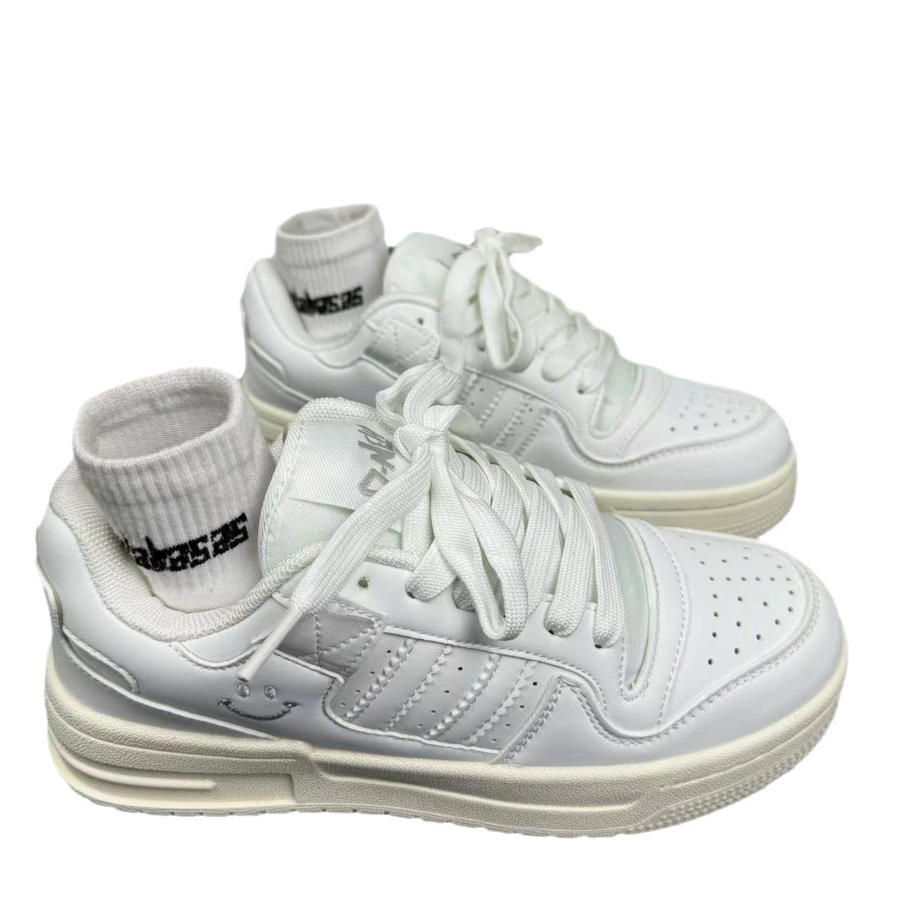 Versatile Fashion Little White Chic Small Popular Design Casual Thick soled Skateboarding Shoes Male