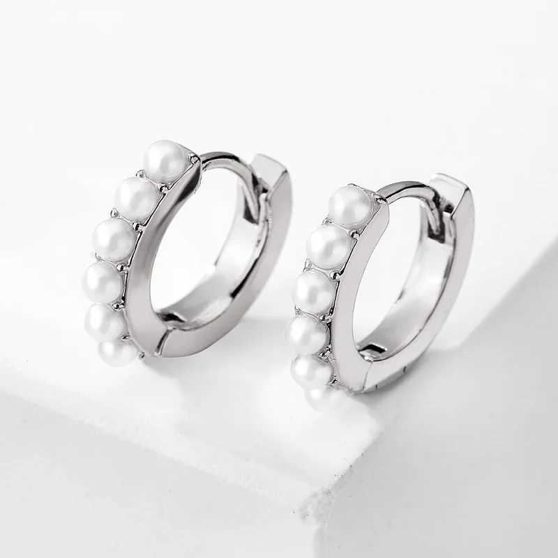 RAKOL Simple White Imitation Pearls Hoop Earrings for Women Fashion Personzed INS Metal Earring Tren Party Jewelry W241023